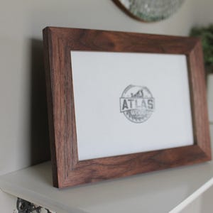 Solid Walnut Hardwood Tabletop Frame for 5x7 Photos – Modern Minimalist Design, Great Gift for Home, Office, or Desk