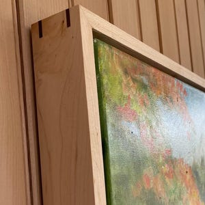 Natural Wood Floating Frame, Available in Maple, Walnut, Cherry, and White Oak, Floater Display for Canvas, Canvas Board or Plywood Art
