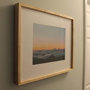 Maple Gallery Wood Picture Frame, Solid Hardwood Display for Photos Posters or Art Prints, Handmade Thin Minimalist Design, Acrylic Options