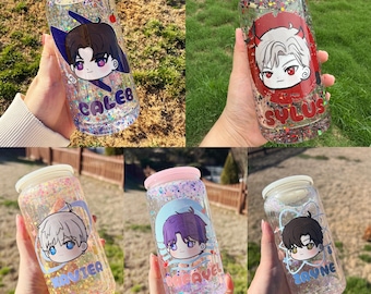 Kawaii Chibi Deepspace Glitter Snowglobe Cup | Otome Game | Love & Deepspace