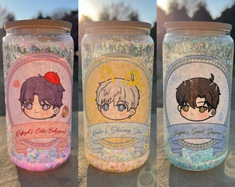Tasse boule à neige scintillante LnD Chibi Kawaii | Jeu Otomé | Amour et profondeur