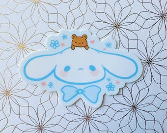 Kawaii Long Eared Dog Sticker | Kawaii water bottle sticker | Cinna