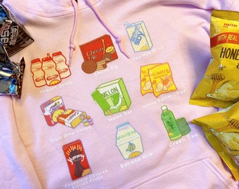 Asian Snacks Hoodie | Kawaii Fashion | Dessert and Snack Shirt