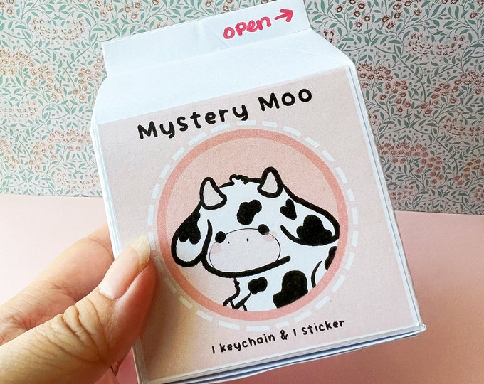 Mystery Moo Cow Keychain and Sticker Blind Box | Kawaii Blind Bag Toy ...