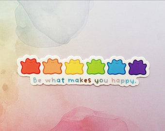 Idem autocollant imperméable Rainbow Pride | Sticker fierté Pokémon | Amour de Pokémon Kawaii