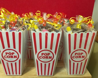Large Order - Bulk Order - 100 Popcorn Party Favor! Circus, Movie, Hollywood themes. Baby shower, wedding, birthday party! Pre-Filled