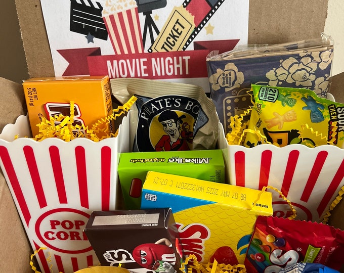 Movie Night Care Package - Popcorn Gift Set - Family Movie Night