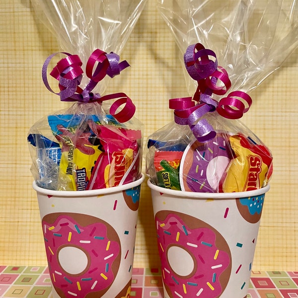 Donut Theme Birthday Party - Pre-Filled Party Favor - Pre- Made Goody Bags - Doughnut Them - Happy Birthday