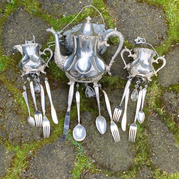 Silver tea set chimes