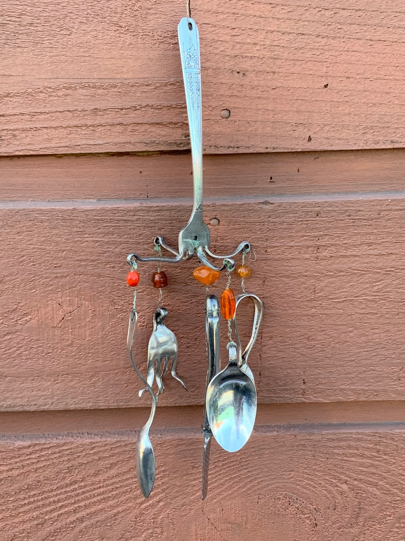 Fork Compass Windchime Etsy