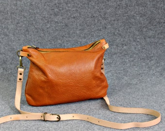 Medium Leather Bag, Leather Purse Shoulder Bag, CROSSBODY PURSE WOMEN crossbody leather bag woman minimal design