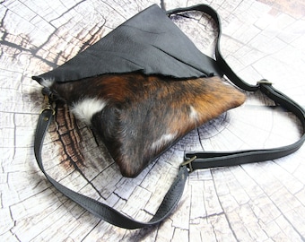 Cowhide Crossbody Hair on Cowhide Crossbody Bag Handmade Western genuine leather bag Crossbody Messenger  Bag Western Rodeo