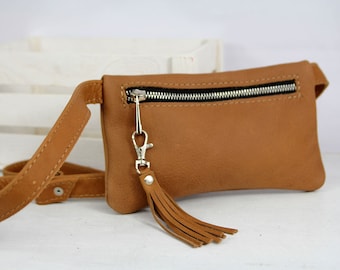 Leather Fanny Pack: Italian Leather Crossbody Belt Bag