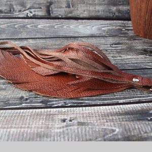 Purse Tassel Boho Keychain Hippie Leather tassel  leather purse charm  leather bag charm  fringe tassel