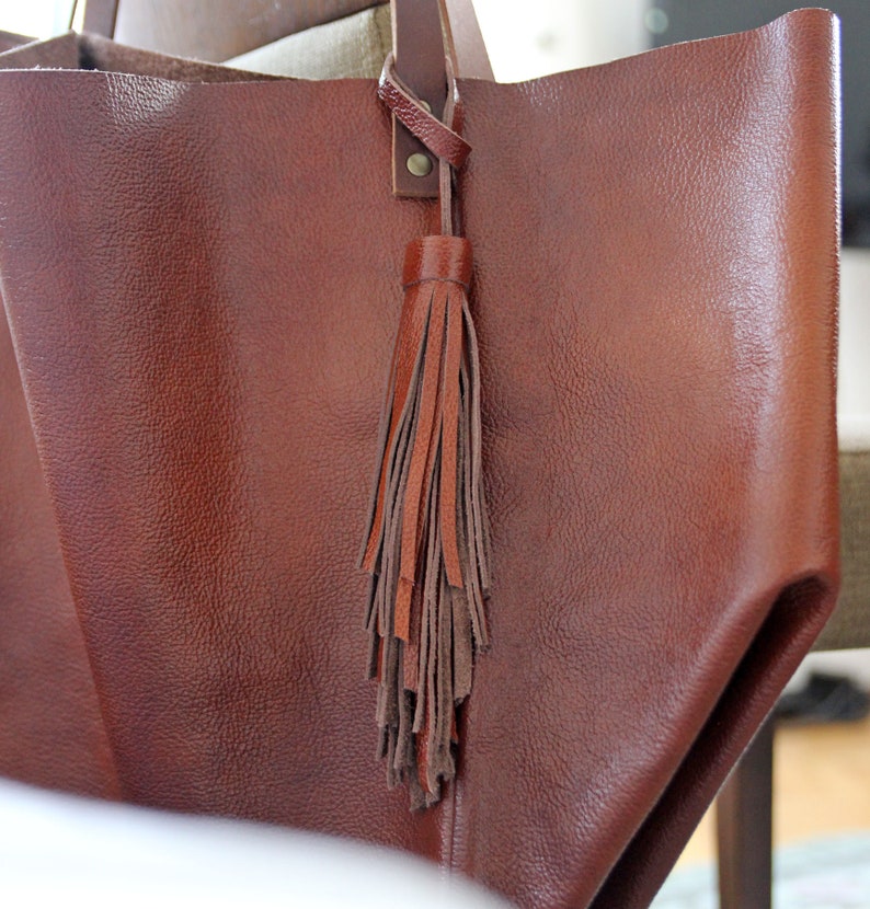Leather Tassel Purse Charm Leather Bag Charm Big Leather Etsy