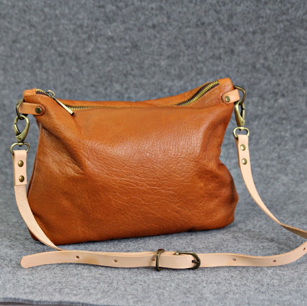 Leather Crossbody Bag, Tan Leather Purse, Medium Bag for Women Gift for ...