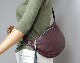 Leather Festival Fanny Pack: Purple Hip Belt Bag