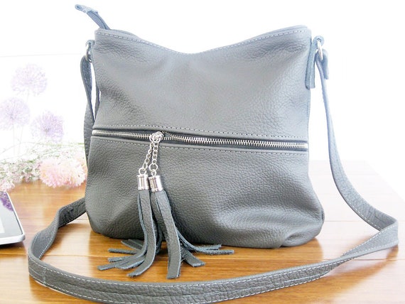 Leather Crossbody Bag for Women Light Gray Leather Crossbody Purse Small Crossbody Bag Fashion Shoulder Leather Bag Boho Bag Etsy