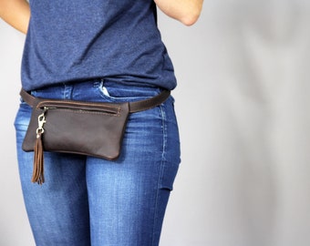 Italian Leather Fanny Pack: Women's Belt Bag, Hip Pouch