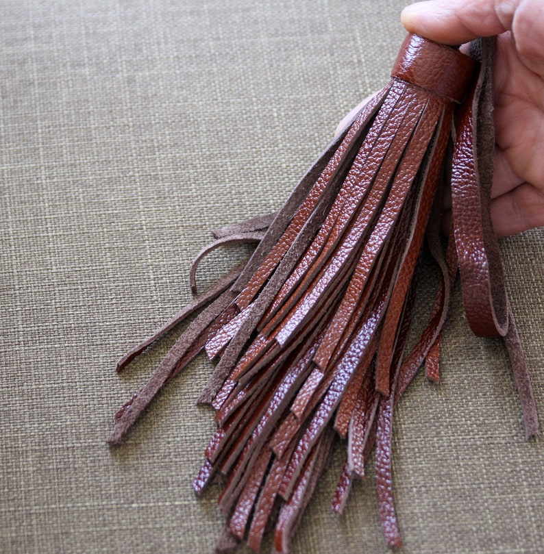 Leather Tassel Purse Charm Leather Bag Charm Big Leather Etsy