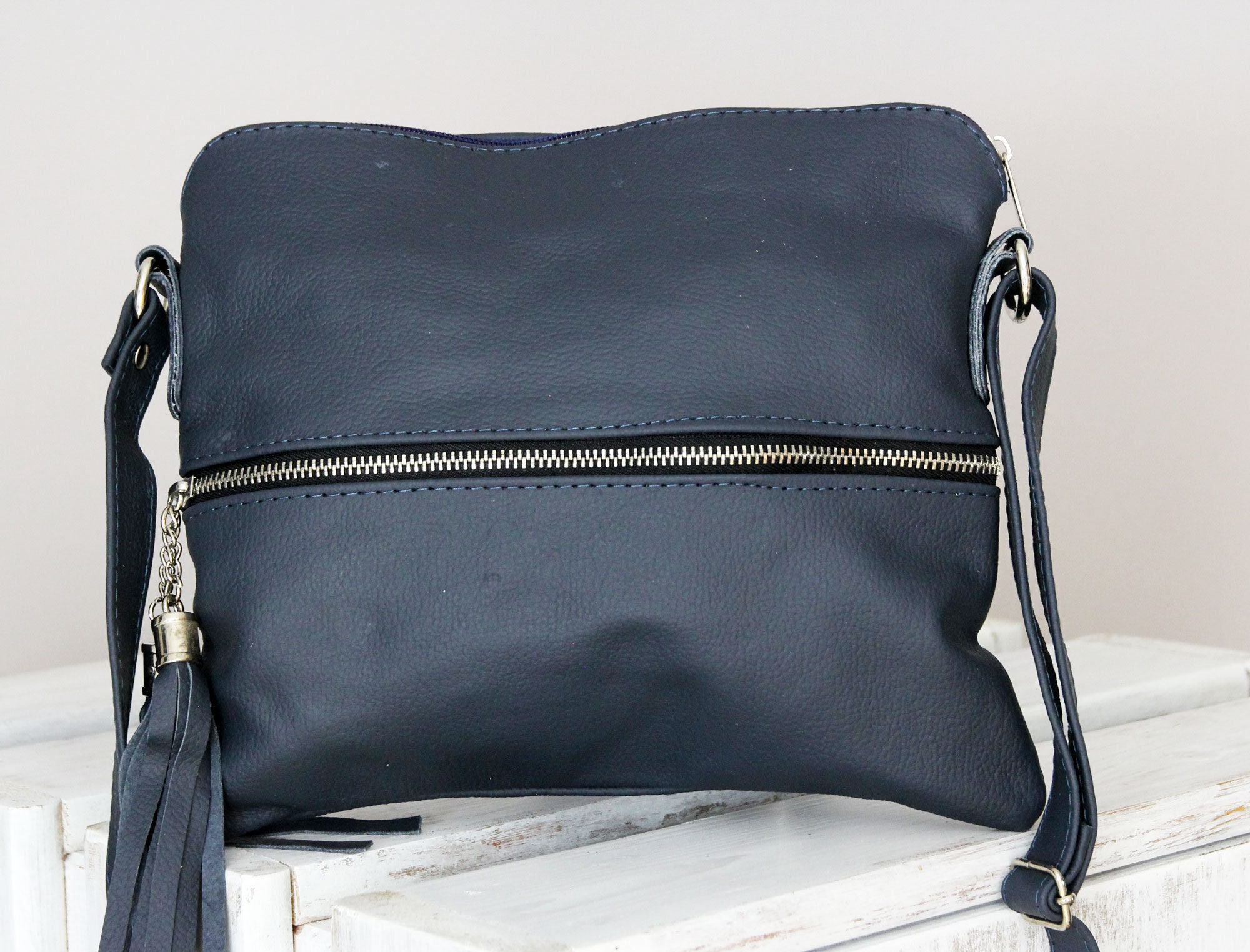 navy blue crossbody purse