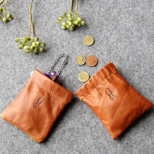 Kleines Leder Portemonnaie Geldbörse Portemonnaie Pflanzlich gegerbtes Leder Geldbörse Kleine Geldbörse Damen Leder Schmucketui