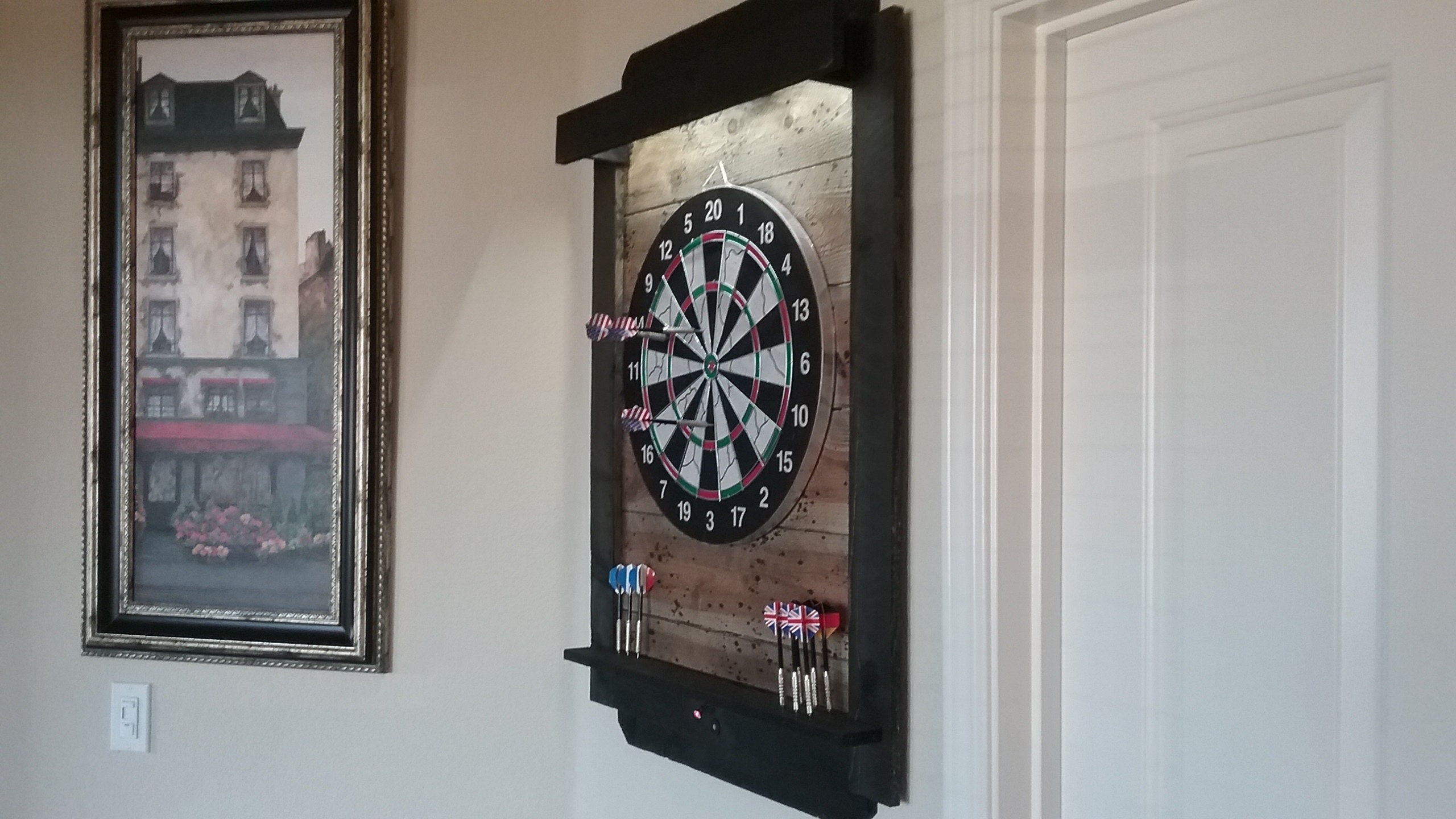 Tall Dartboard Top & Side LED Lights WiFi Voice/App Etsy.de