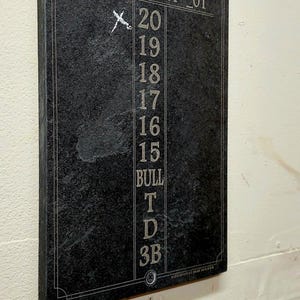Darts Scoreboard - Cricket Scoreboard - Slate Chalkboard -12&quot;x7.5&quot;