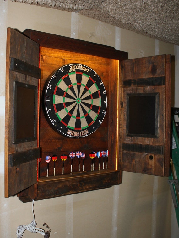 electronic dartboard with cabinet