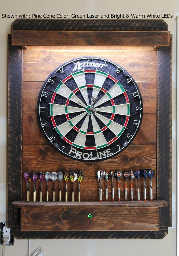 Dartboard Cabinet Led Lights Laser Line Wi Fi Voice App Etsy
