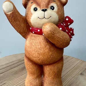 Vintage Enesco Teddy Bear Coin Bank 1981