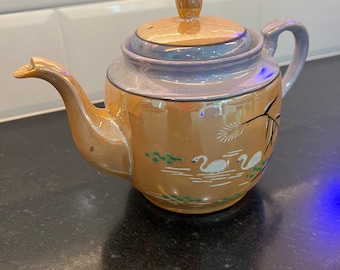 Vintage Hand Painted Japanese Lustreware Teapot