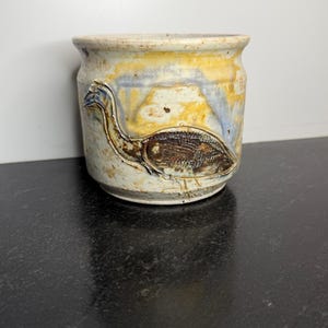 Vintage Handmade Hand Decorated Bird Cache Pot