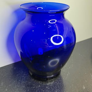 Vintage Cobalt Blue Glass Flower Vase