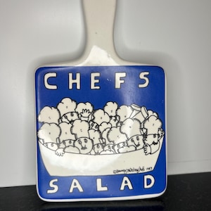 Vintage Trivet or Wall Hanging - 1980s kitchen decor - Chef’s Salad - 1983