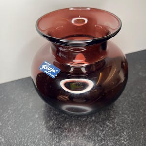 Vintage Alicja Purple Glass Vase - Vintage Polish Glass Purple