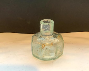 French Octagonal half penny ink bottle found mudlarking