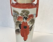 Antique Nippon Red Geisha Vase