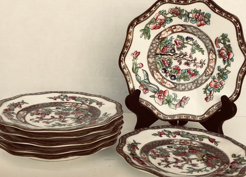 Vintage Coalport Indian Tree China Plate Set