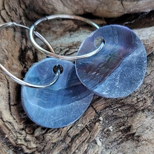 Pacific Blue Mussel Shell Hoop Earrings