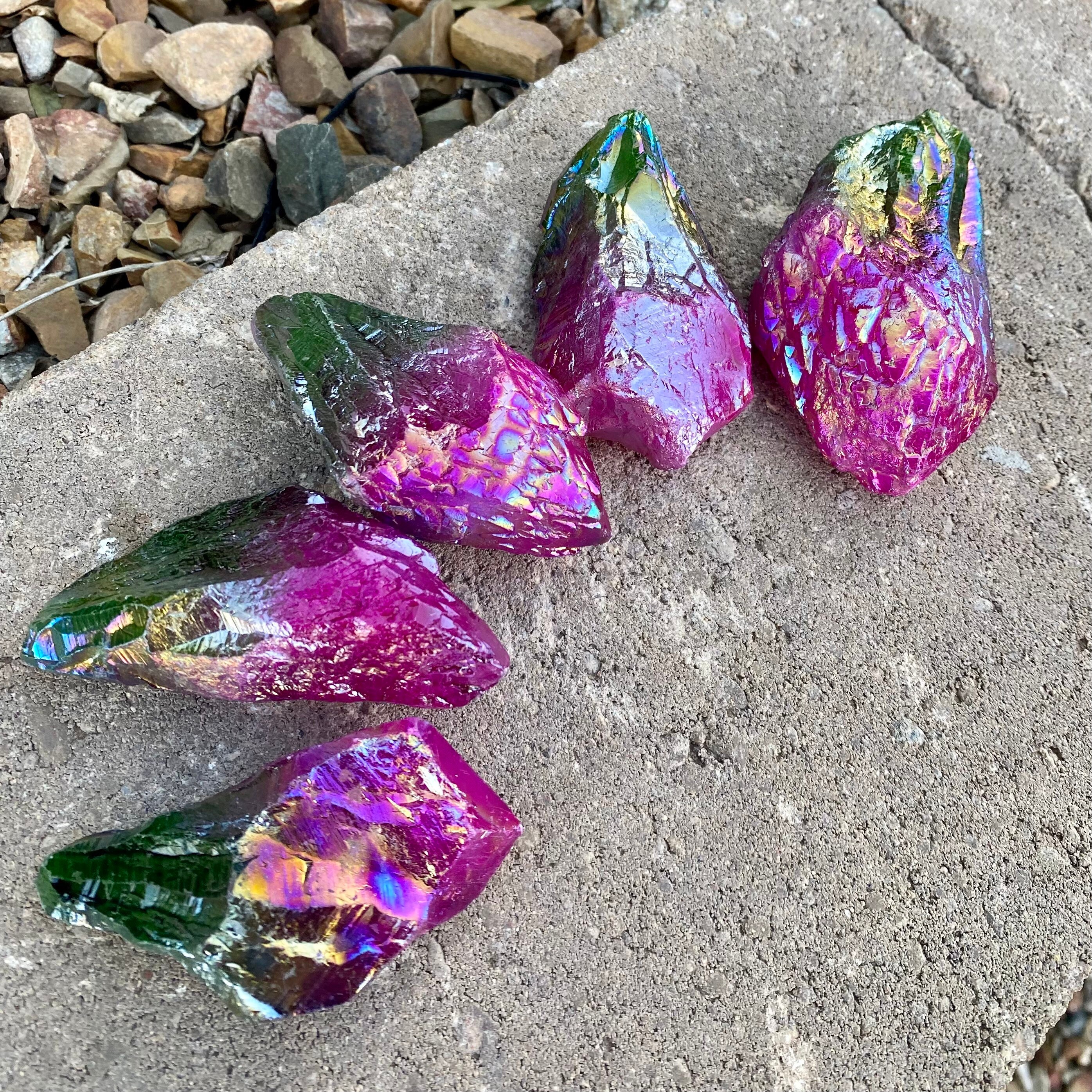 Green and pink sale crystal