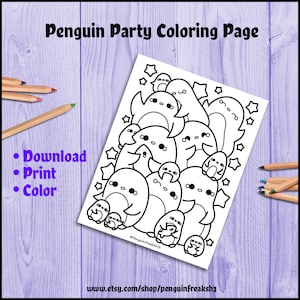 Cute Chubby Penguin Printable Coloring Page