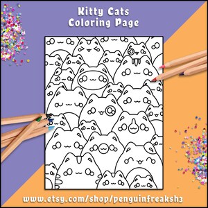 Kitty Cats Printable Coloring Page