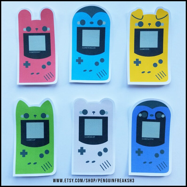 Matte Kawaii Animal Gameboy Stickers Bunny Penguin Dog - Etsy