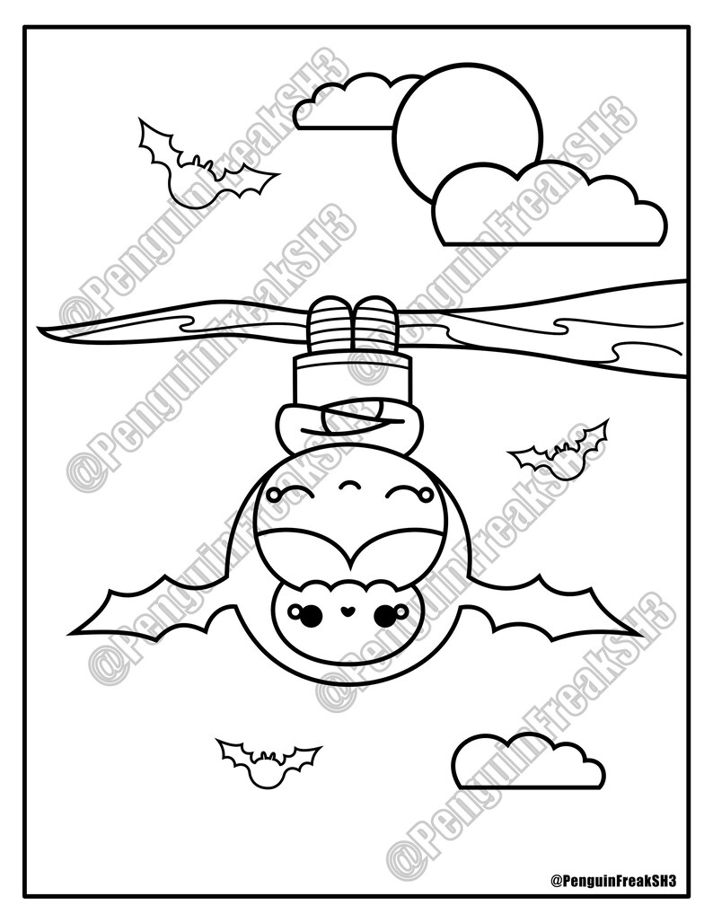 10 Spooktacularly Cute Coloring Pages for a Kawaii Halloween