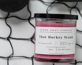 That Hockey Stank | Stank Away - Natural Handmade Candles | Ice Hockey Mom Team Manager Coaches Gift Mothers Day Gift Ideas For Mom