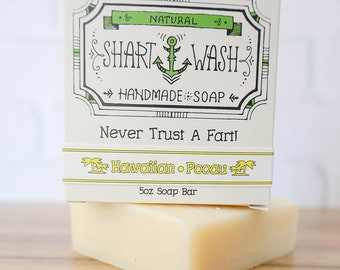 Hawaiian Pooau - Shart Wash Soap -  | Natural Cold Process Handmade Soap Bars | Funny Christmas Gift For Boyfriend Girlfriend or Friends