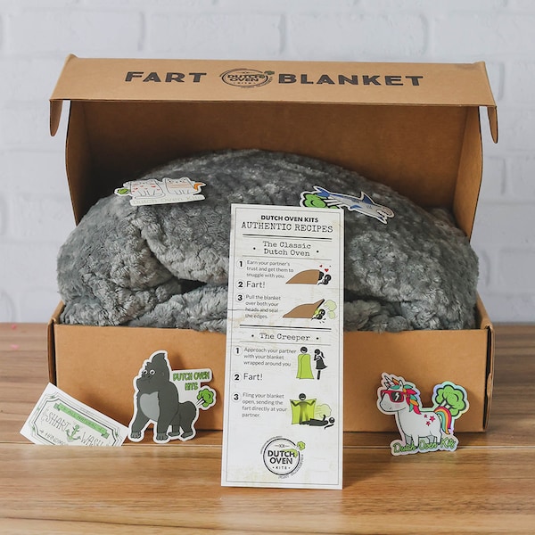 Fart Blanket Gift Box by Dutch Oven Kits | Funny Christmas Gift Box | White  Elephant Gift | Yankee Swap Secret Santa Gift Stocking Stuffers