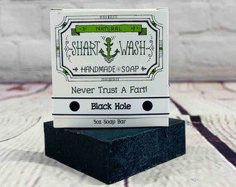 Black Hole - Shart Wash Soap Scrub Men's Natural Cold Process Soap Bar | Christmas Gift for Guys | White Elephant Secret Santa Gift for Him
