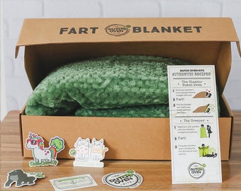 Fart Blanket Gift Box - Dutch Oven Kit | Funny Birthday Gift for Him Unique Gift for Guys Present for Dad, Gift for men Gag gift for Husband